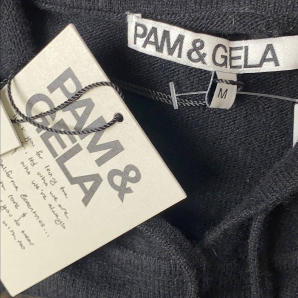Pam&Gela Wool Cashmere Blend Hoodie Sweater New - Picture 3 of 7